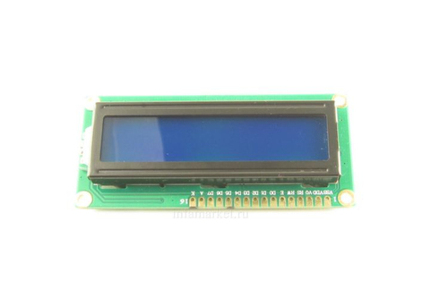 Дисплей LCD 1602A 5V синий(вид сверху спереди)