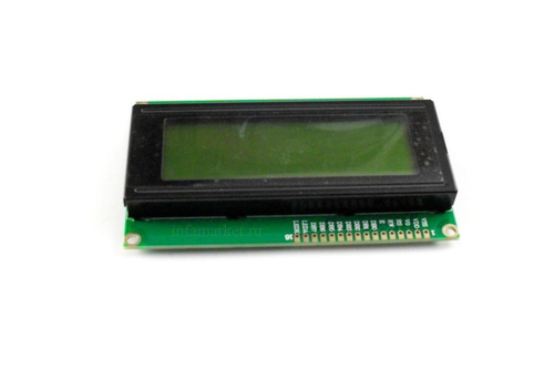 Дисплей LCD 2004 с шиной I2C зеленый (вид спереди)