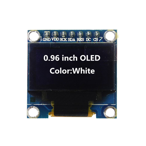 Дисплей 0,96' OLED SSD1306 12864 SPI I2C 2,2-5,5V белый
